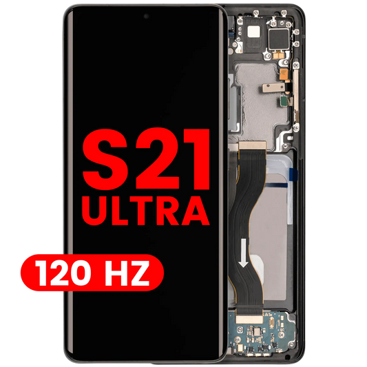 OLED Assembly With Frame For Samsung Galaxy S21 Ultra 5G (Aftermarket Plus) (120Hz) (Phantom Black)