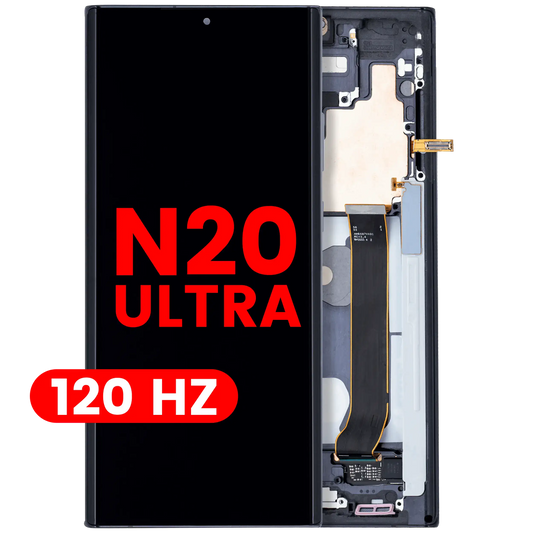 OLED Assembly With Frame For Samsung Galaxy Note 20 Ultra 5G (Aftermarket Plus) (120Hz) (Mystic Black)