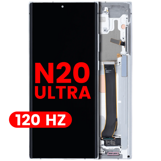 OLED Assembly With Frame For Samsung Galaxy Note 20 Ultra 5G (Aftermarket Plus) (120Hz) (Mystic White)