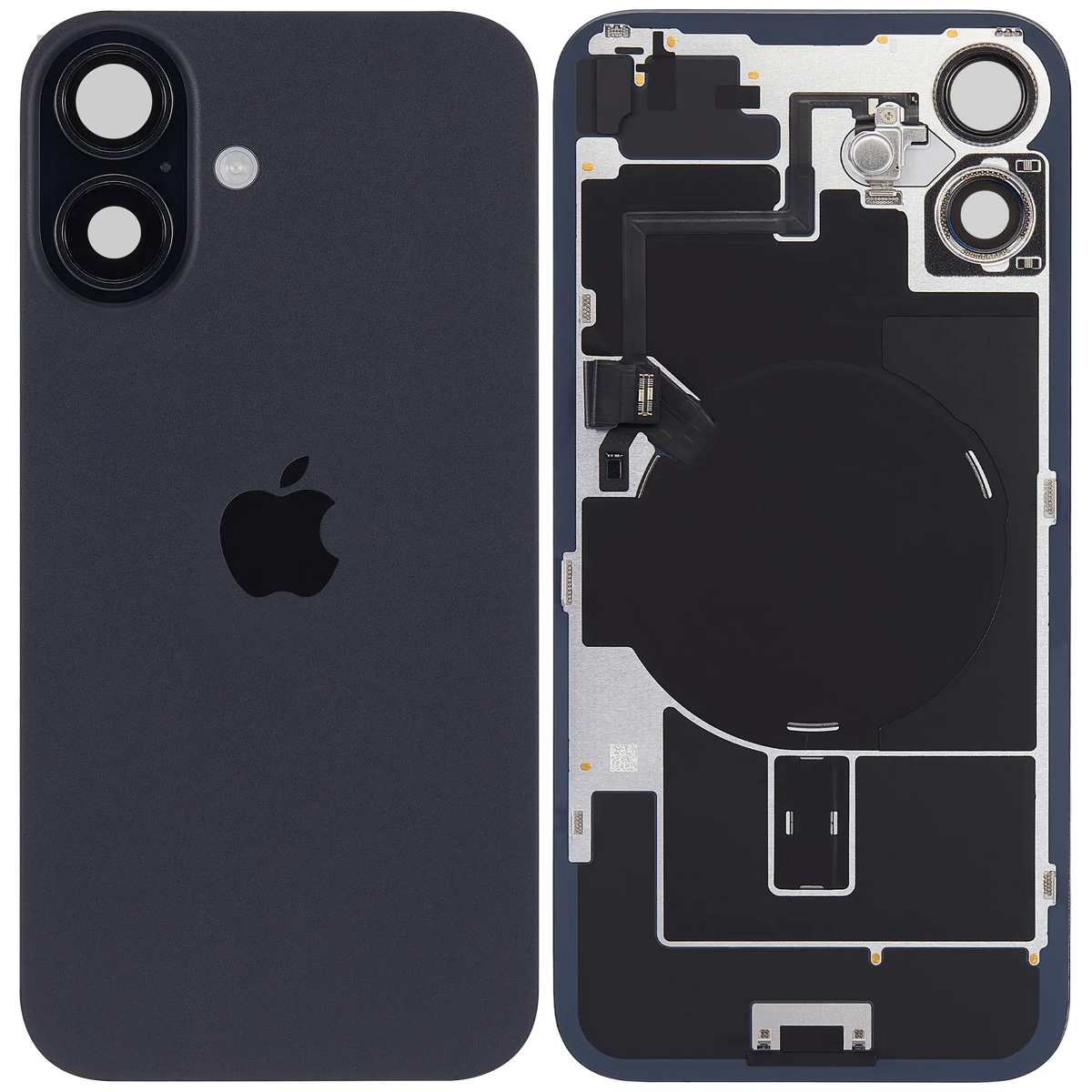 Back Glass w/ MagSafe Magnet & NFC & Flashlight Flex For iPhone 16 (Service Pack) (Black) — product photo 2