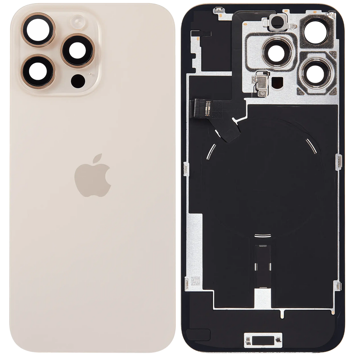 Back Glass w/ MagSafe Magnet & NFC & Flashlight Flex For iPhone 16 Pro Max (Service Pack) (Desert Titanium) — product photo 2