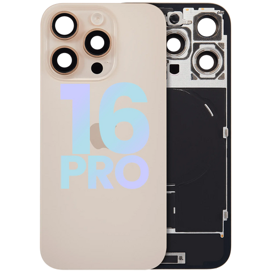 Back Glass w/ MagSafe Magnet & NFC & Flashlight Flex For iPhone 16 Pro (Service Pack) (Desert Titanium) — product photo 1