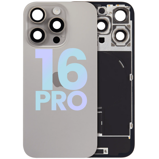 Back Glass w/ MagSafe Magnet & NFC & Flashlight Flex For iPhone 16 Pro (Service Pack) (Natural Titanium) — product photo 1