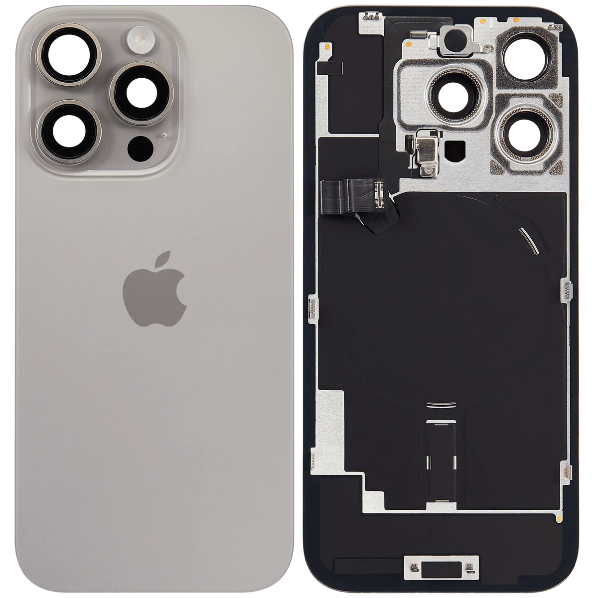 Back Glass w/ MagSafe Magnet & NFC & Flashlight Flex For iPhone 16 Pro (Service Pack) (Natural Titanium) — product photo 2