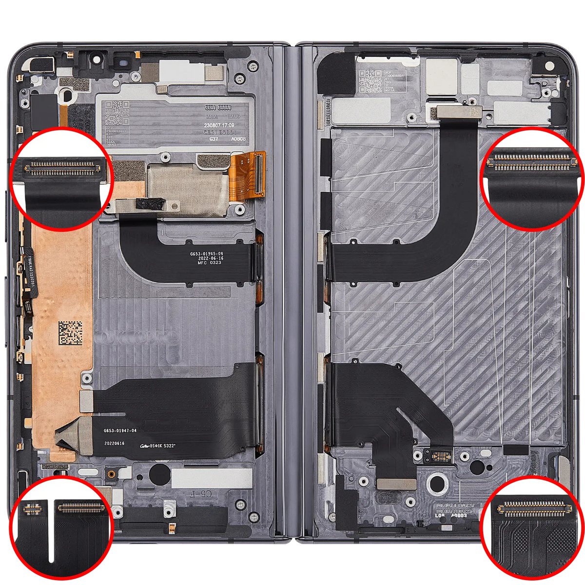Inner Main OLED Assembly With Frame For Google Pixel Fold (Refurbished) (Obsidian Black) - replacement part product view 9