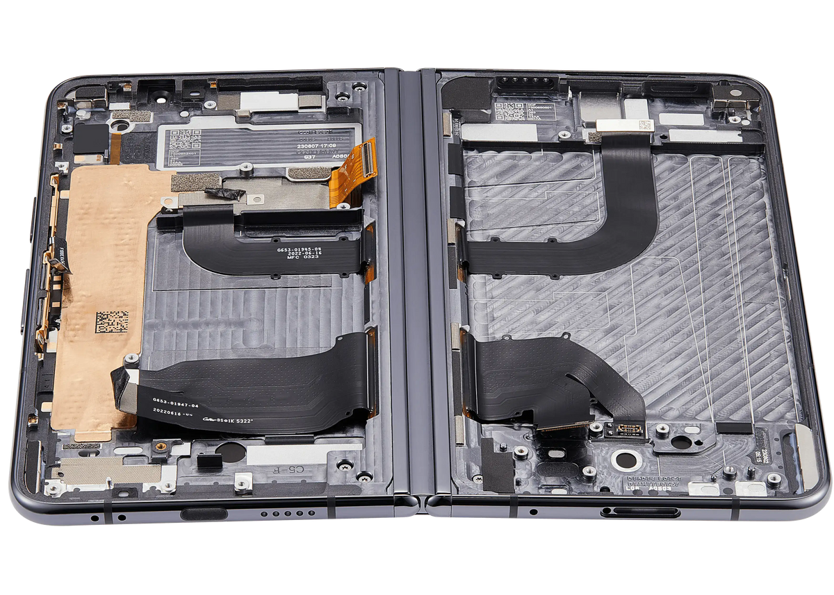 Inner Main OLED Assembly With Frame For Google Pixel Fold (Refurbished) (Obsidian Black) - replacement component detail view