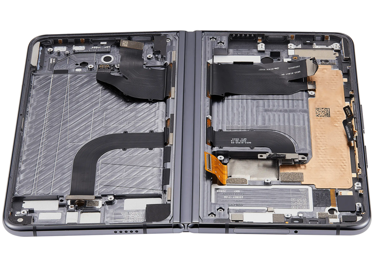 Inner Main OLED Assembly With Frame For Google Pixel Fold (Refurbished) (Obsidian Black) - phone repair part close-up