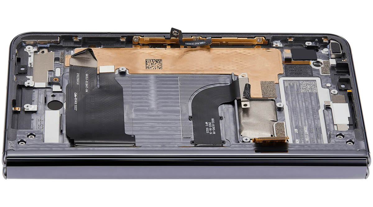 Inner Main OLED Assembly With Frame For Google Pixel Fold (Refurbished) (Obsidian Black) - replacement part additional angle