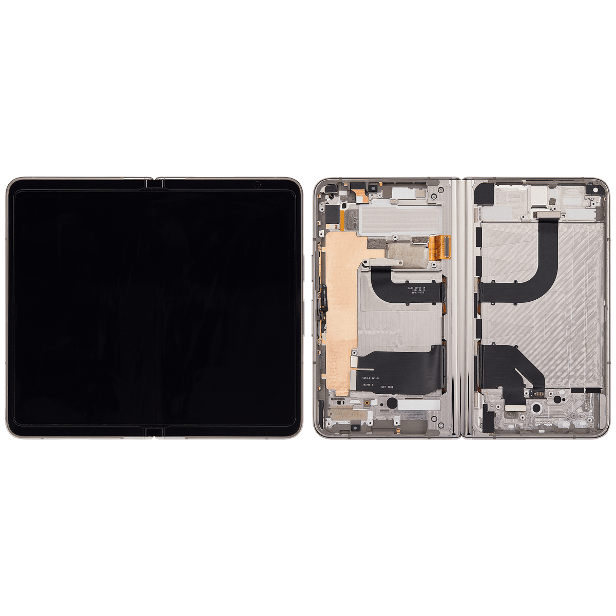 Built-In OLED Screen (Main Screen) Assembly (With Mid-Frame) For Google Pixel Fold (US and International Versions) (Refurbished) (Porcelain) - replacement part secondary detail