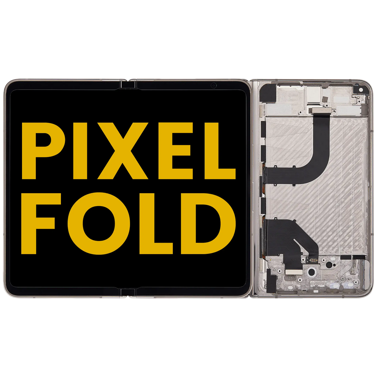 Built-In OLED Screen (Main Screen) Assembly (With Mid-Frame) For Google Pixel Fold (US and International Versions) (Refurbished) (Porcelain) - replacement part product view