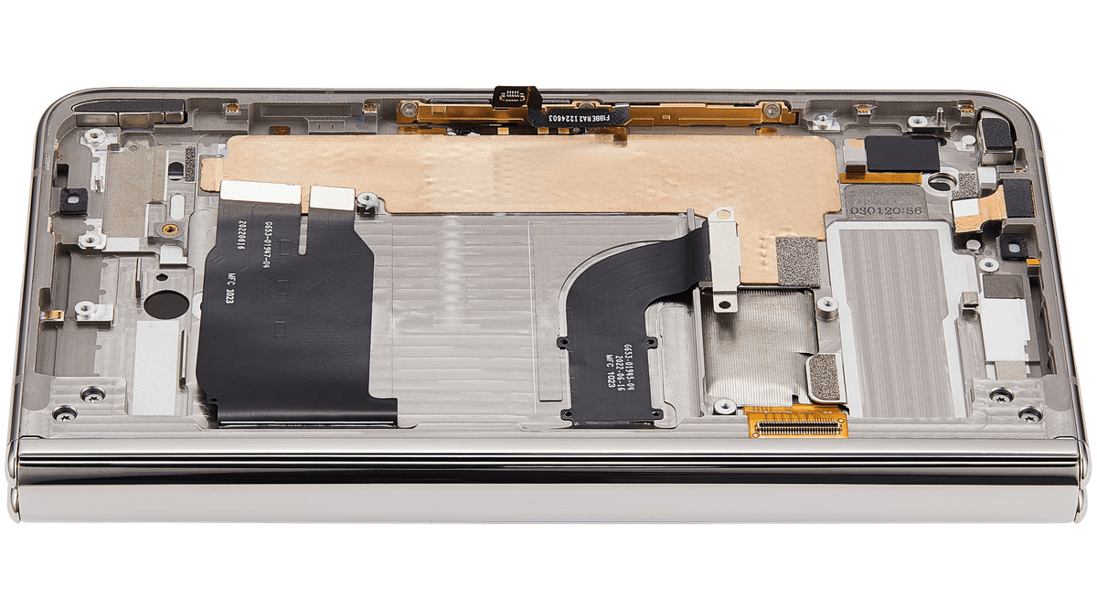 Built-In OLED Screen (Main Screen) Assembly (With Mid-Frame) For Google Pixel Fold (US and International Versions) (Refurbished) (Porcelain) - replacement part additional angle