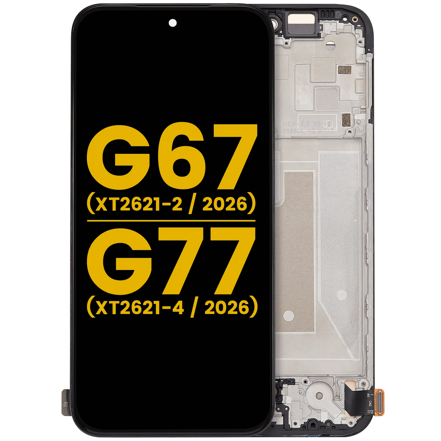 OLED Assembly With Frame For Motorola G67 (XT2621-2 / 2026) / G77 (XT2621-4 / 2026) (Refurbished) (All Colors) replacement part SKU 107182228262 image 1