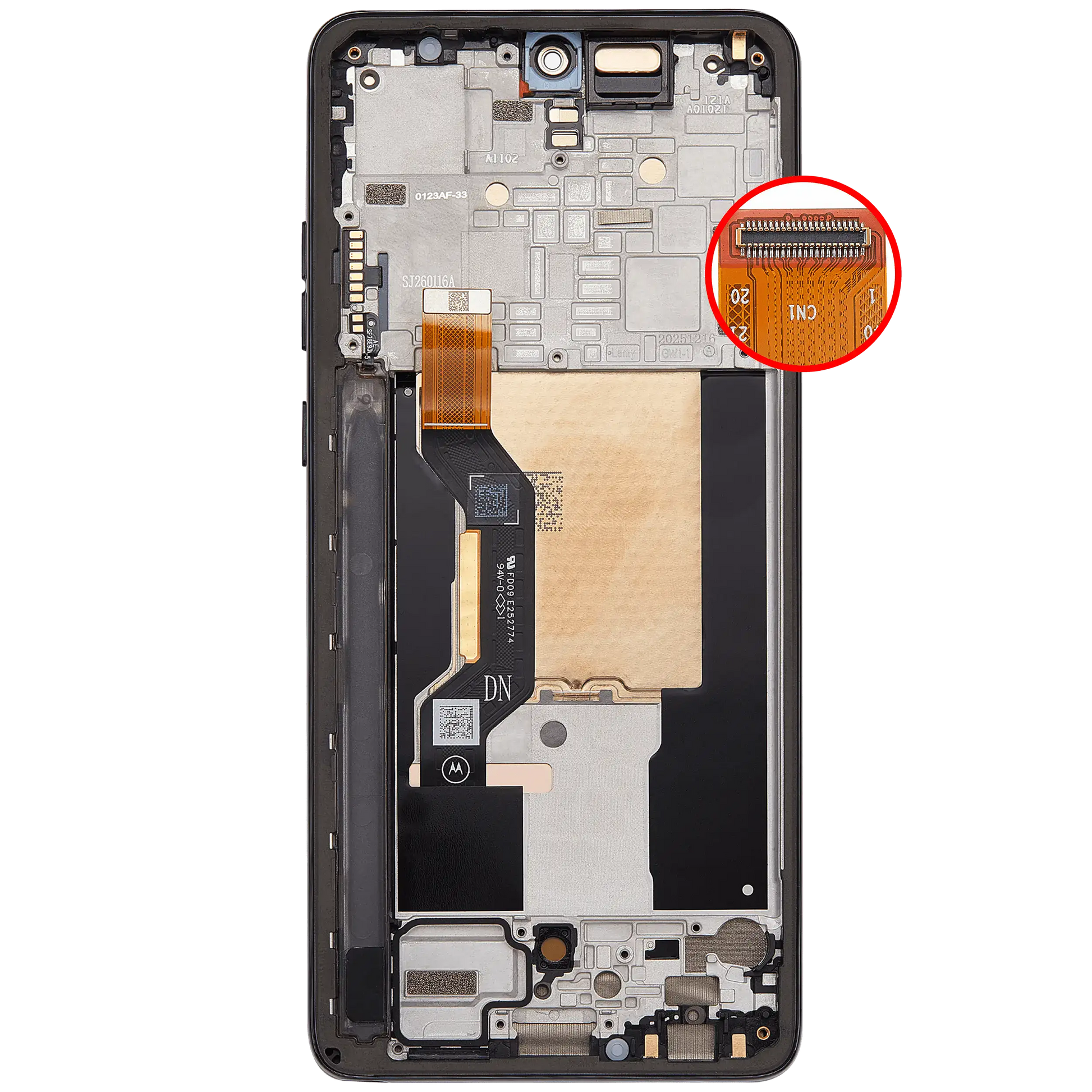 OLED Assembly With Frame Compatible For Motorola Moto G Stylus 5G (XT2619/2026) (Refurbished) (Coal Smoke) replacement part SKU 107182228094 image 9