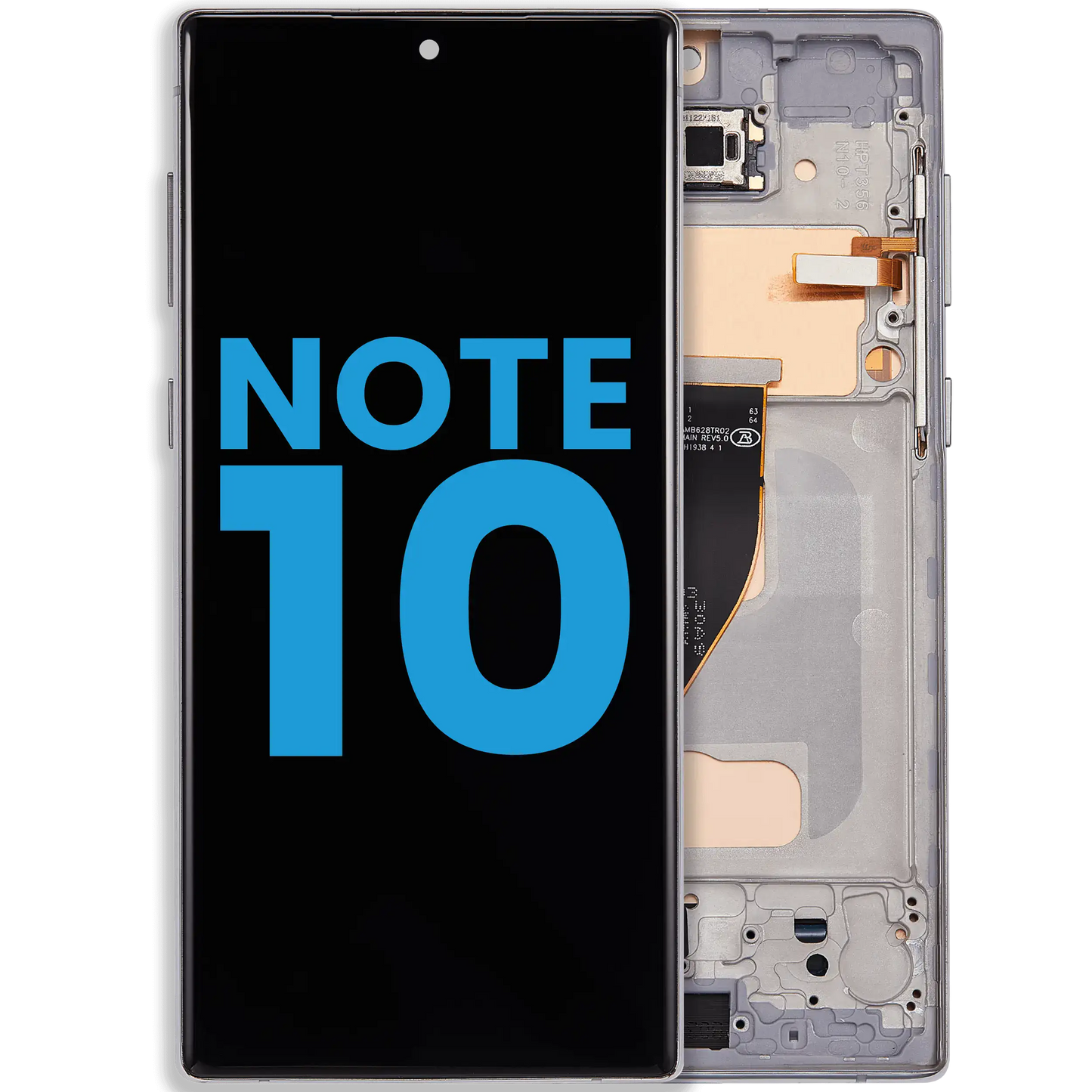 LCD Assembly With Frame (Without FingerPrint Sensor) For Samsung Galaxy Note 10 (US & International)(Aftermarket: Incell)(Aura Glow / Silver)