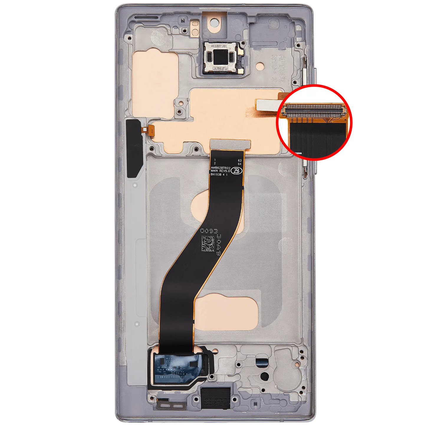 LCD Assembly With Frame (Without FingerPrint Sensor) For Samsung Galaxy Note 10 (US & International)(Aftermarket: Incell)(Aura Glow / Silver)