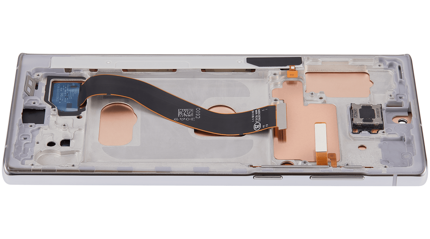 LCD Assembly With Frame (Without FingerPrint Sensor) For Samsung Galaxy Note 10 (US & International)(Aftermarket: Incell)(Aura Glow / Silver)