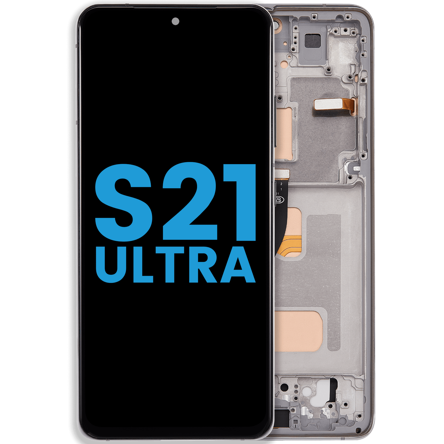 LCD Assembly With Frame (Without FingerPrint Sensor) For Samsung Galaxy S21 Ultra (US & International)(Aftermarket: Incell)(Phantom Silver)
