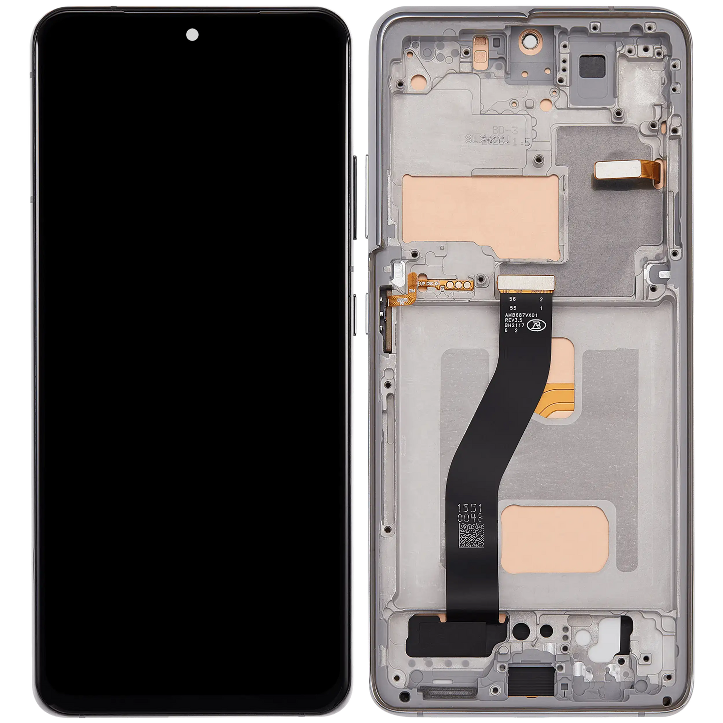 LCD Assembly With Frame (Without FingerPrint Sensor) For Samsung Galaxy S21 Ultra (US & International)(Aftermarket: Incell)(Phantom Silver)
