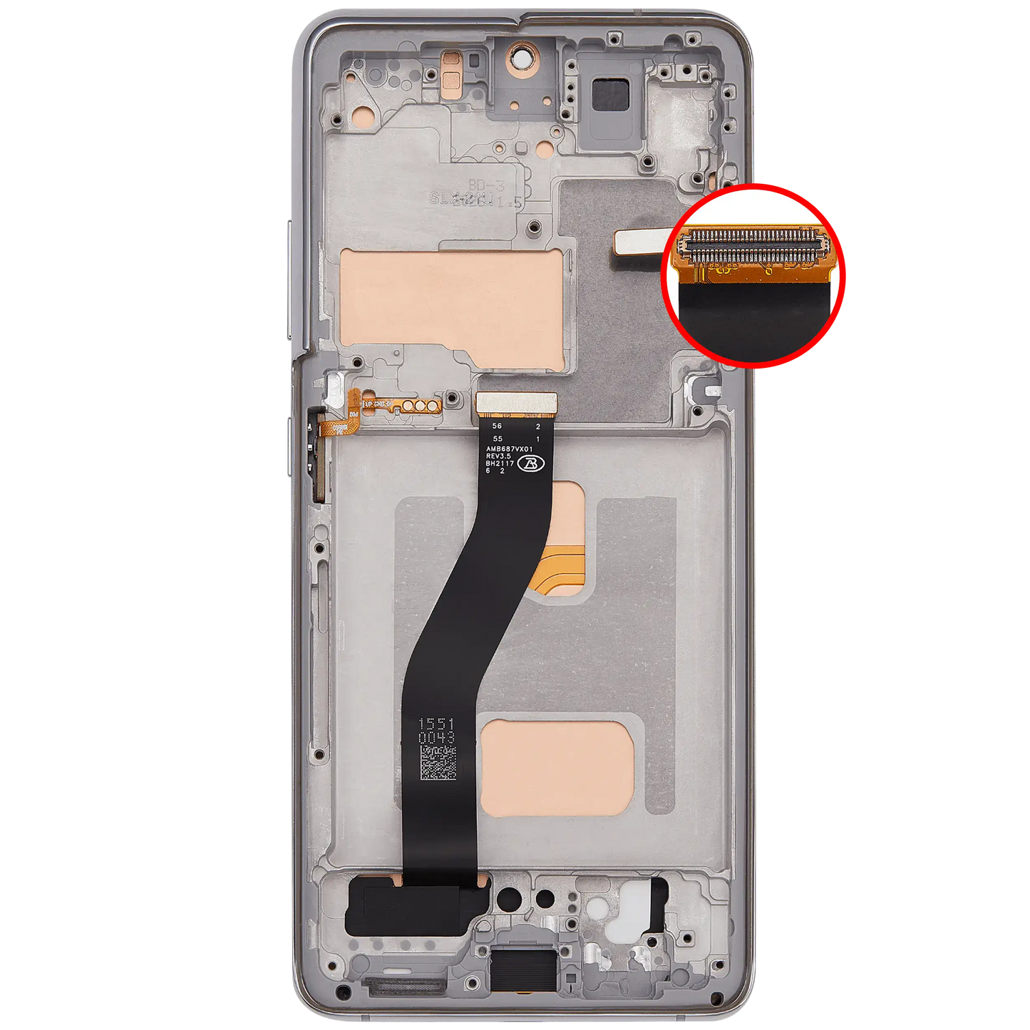 LCD Assembly With Frame (Without FingerPrint Sensor) For Samsung Galaxy S21 Ultra (US & International)(Aftermarket: Incell)(Phantom Silver)