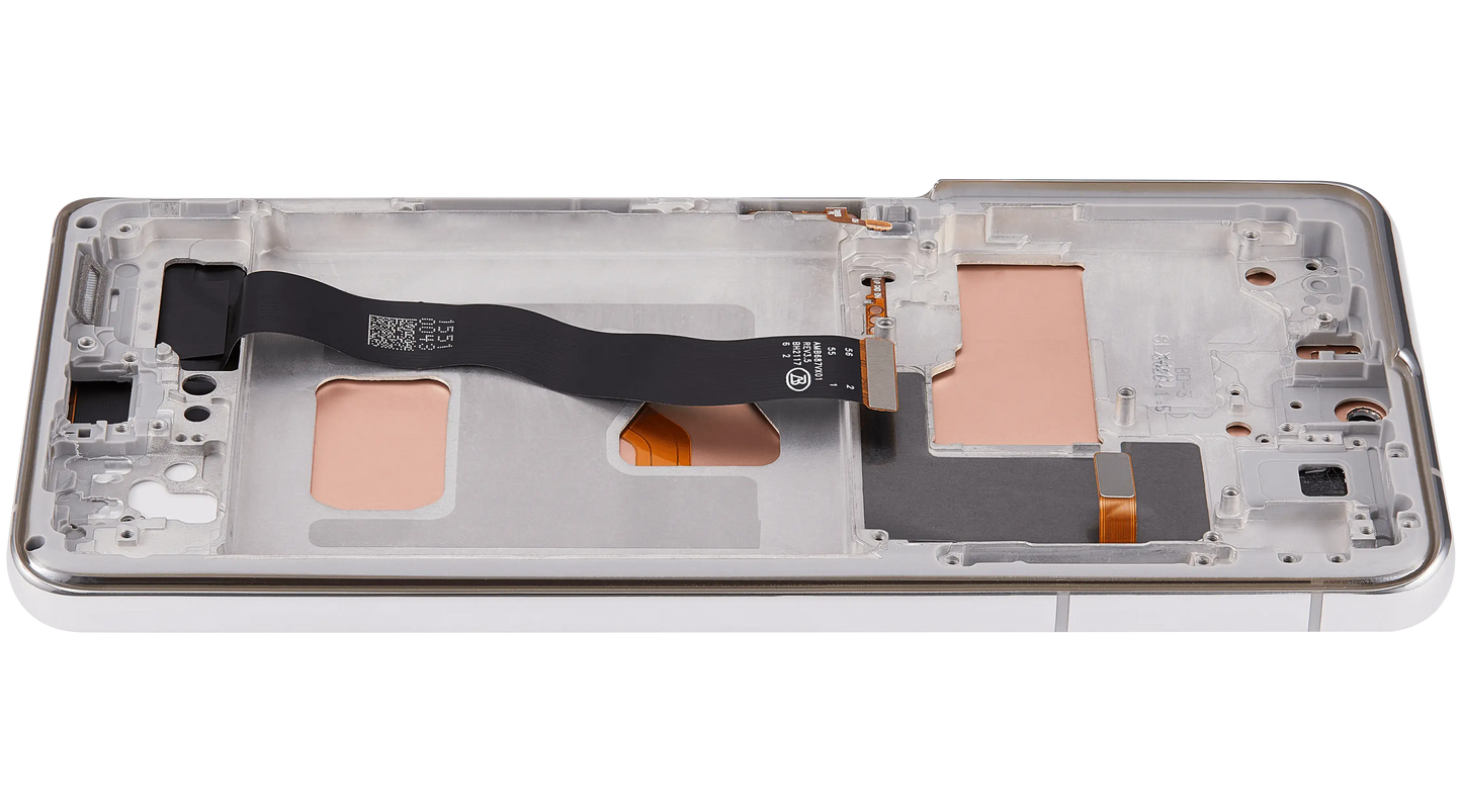 LCD Assembly With Frame (Without FingerPrint Sensor) For Samsung Galaxy S21 Ultra (US & International)(Aftermarket: Incell)(Phantom Silver)