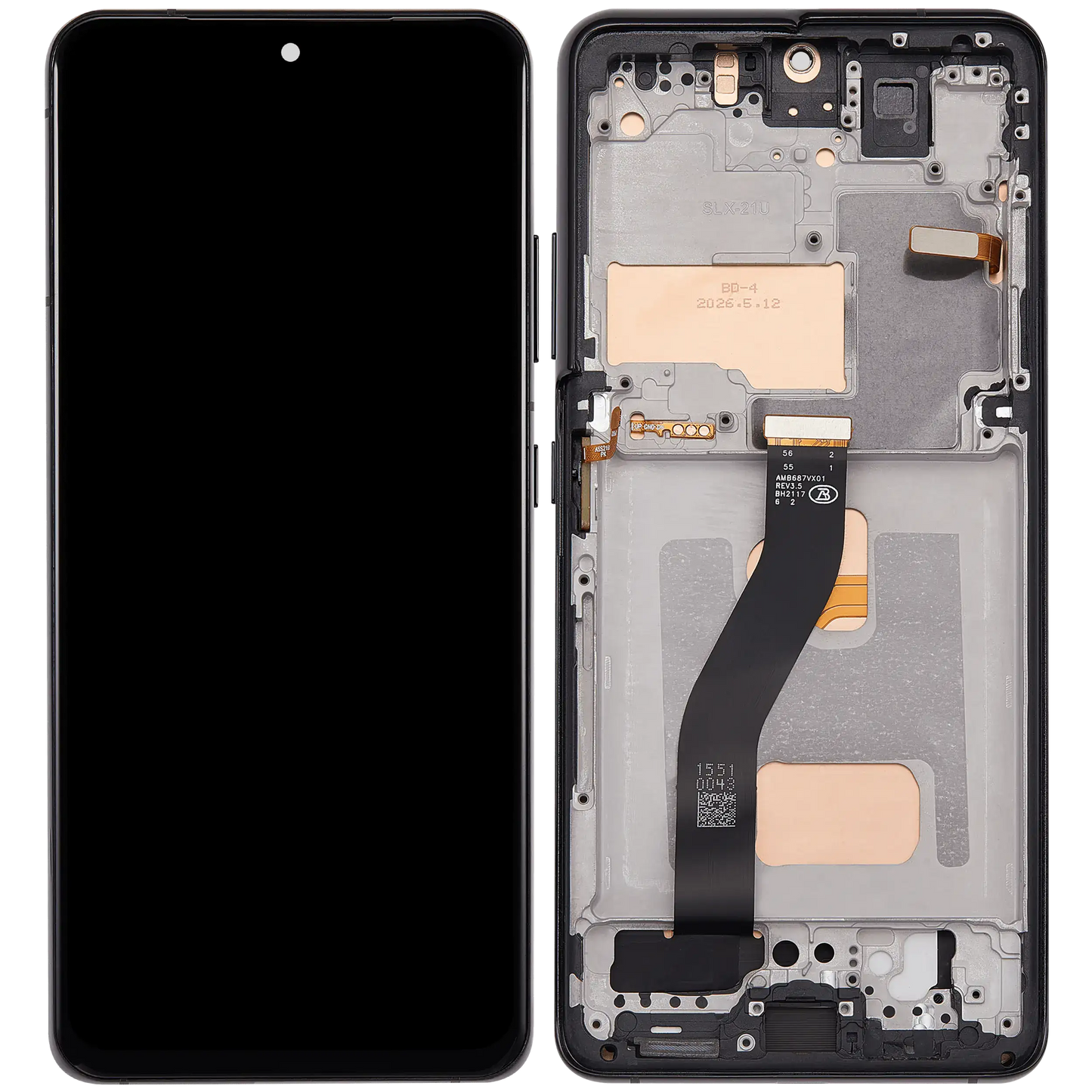 LCD Assembly With Frame (Without FingerPrint Sensor) For Samsung Galaxy S21 Ultra (US & International)(Aftermarket: Incell)(Phantom Black)
