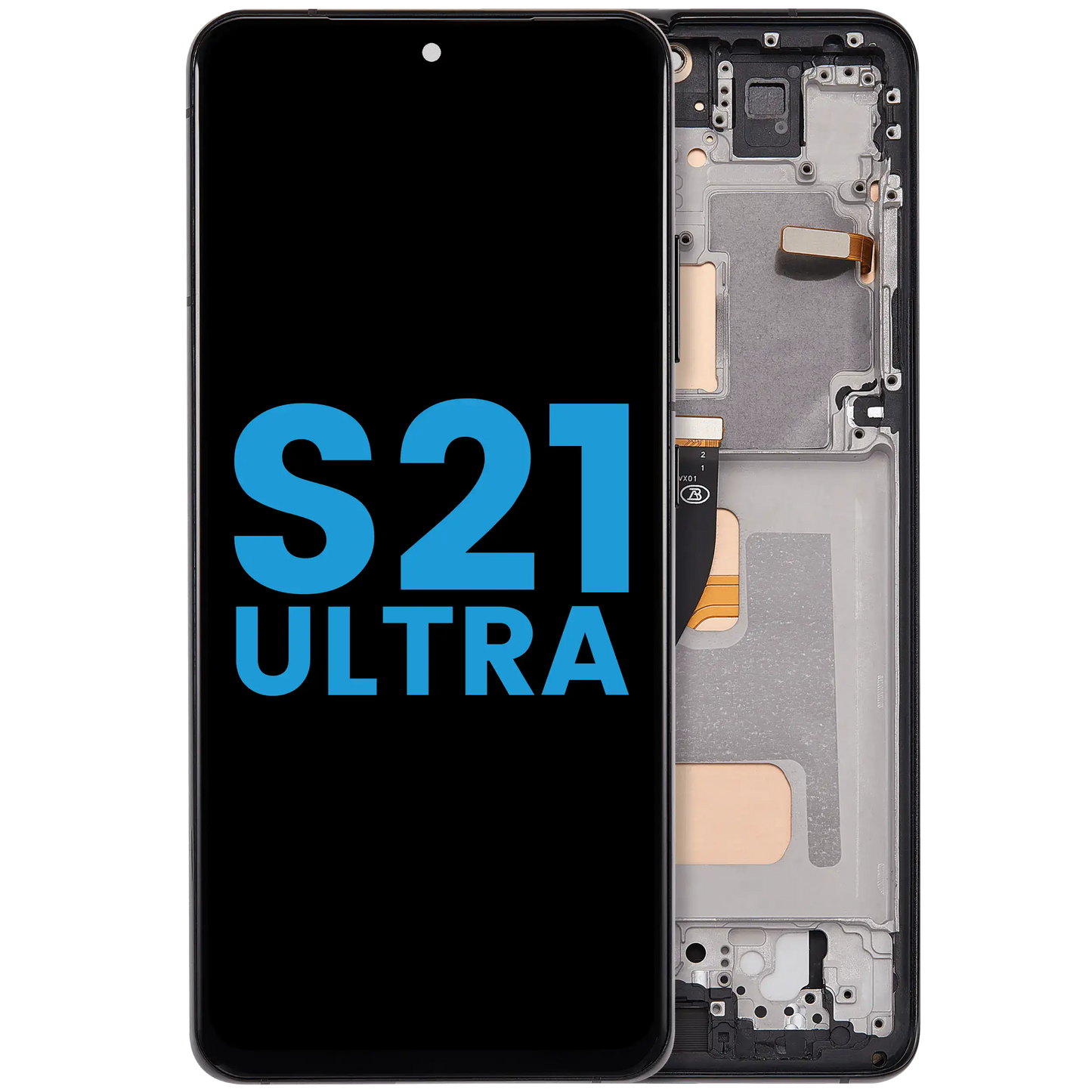 LCD Assembly With Frame (Without FingerPrint Sensor) For Samsung Galaxy S21 Ultra (US & International)(Aftermarket: Incell)(Phantom Black)
