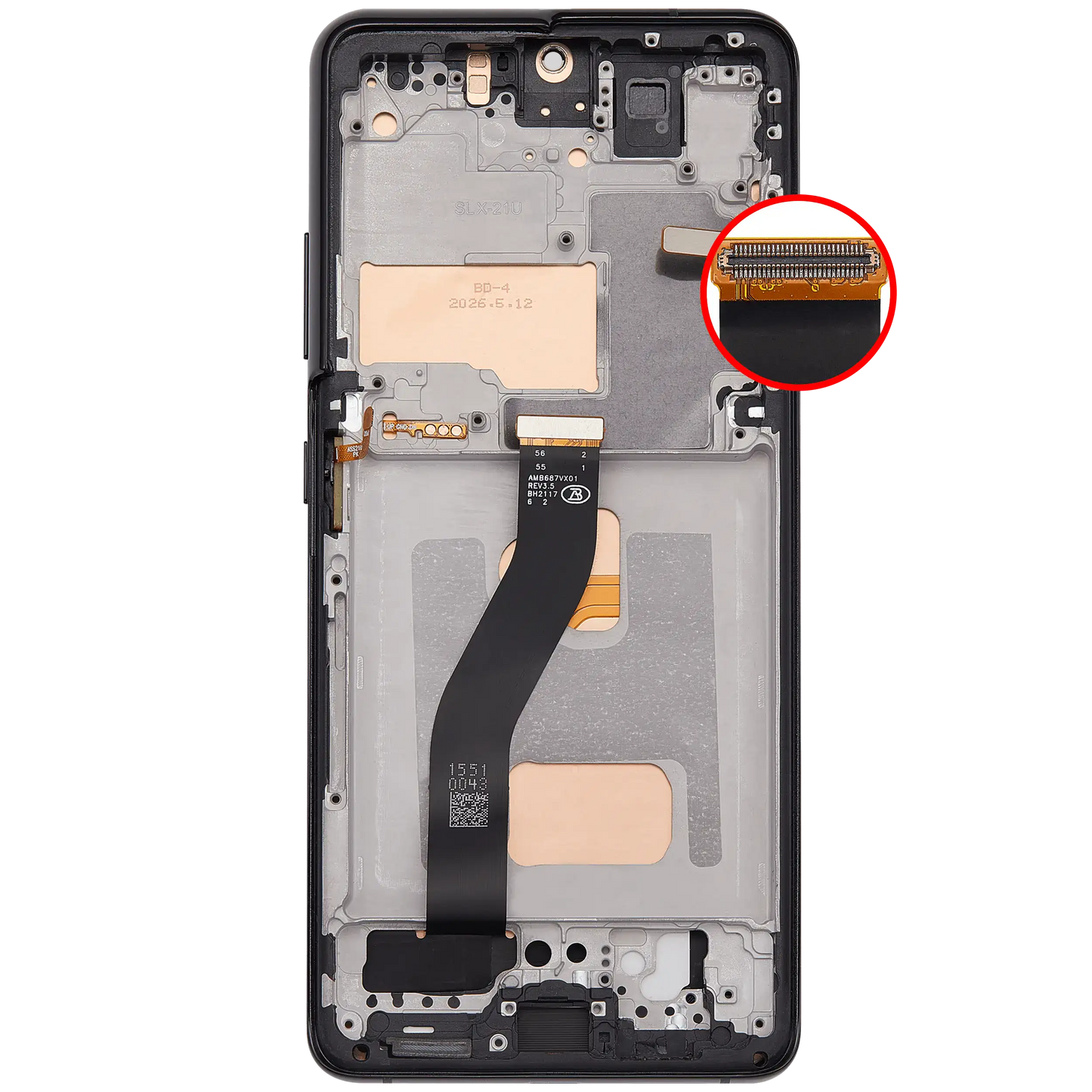 LCD Assembly With Frame (Without FingerPrint Sensor) For Samsung Galaxy S21 Ultra (US & International)(Aftermarket: Incell)(Phantom Black)