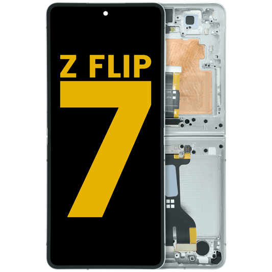 Inner OLED Assembly With Frame For Samsung Galaxy Z Flip 7 5G (US & International) (Refurbished) (White) - Replacement iPhone Parts