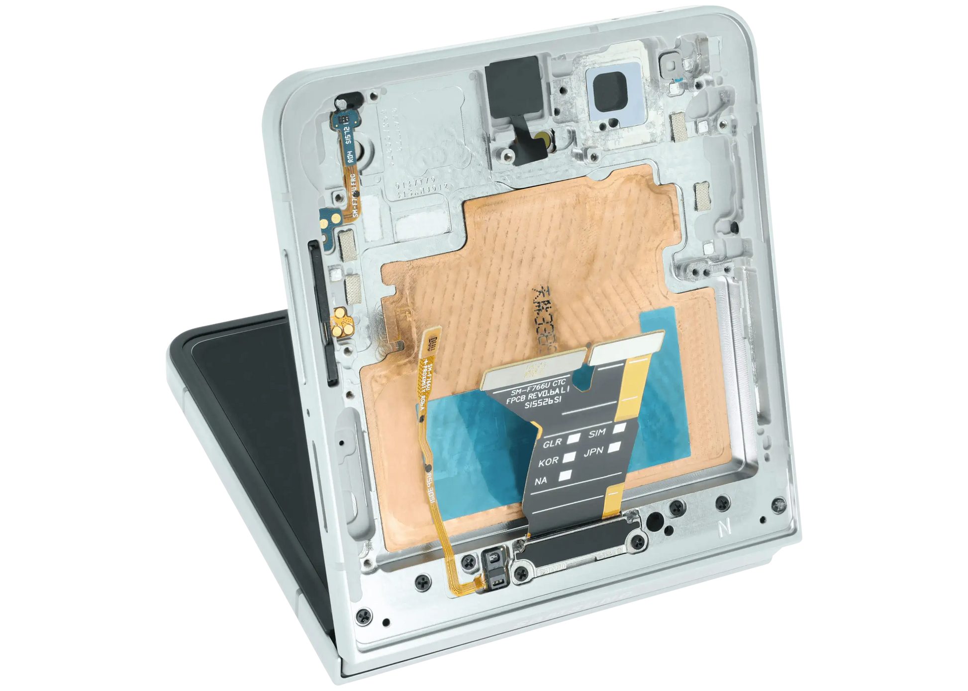 Inner OLED Assembly With Frame For Samsung Galaxy Z Flip 7 5G (US & International) (Refurbished) (White) - Replacement iPhone Parts