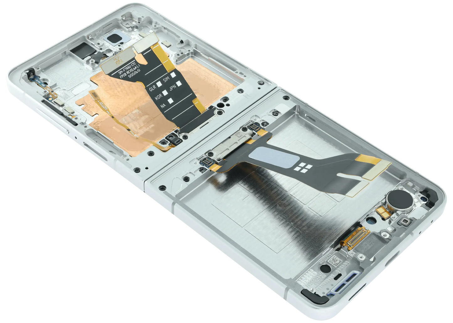 Inner OLED Assembly With Frame For Samsung Galaxy Z Flip 7 5G (US & International) (Refurbished) (White) - Replacement iPhone Parts