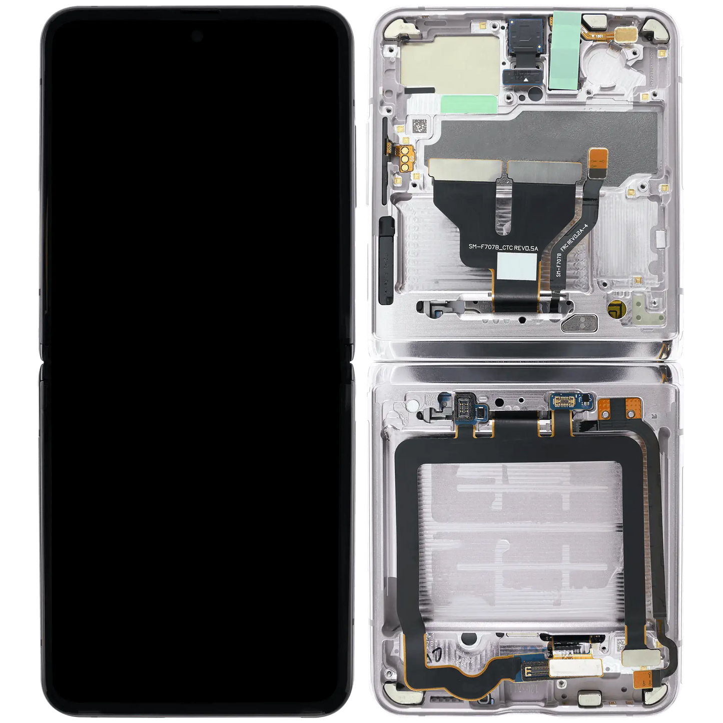 Inner OLED Assembly With Frame For Samsung Galaxy Z Flip 5G (US & International Version) (Refurbished) (Mirror Purple) - View 7