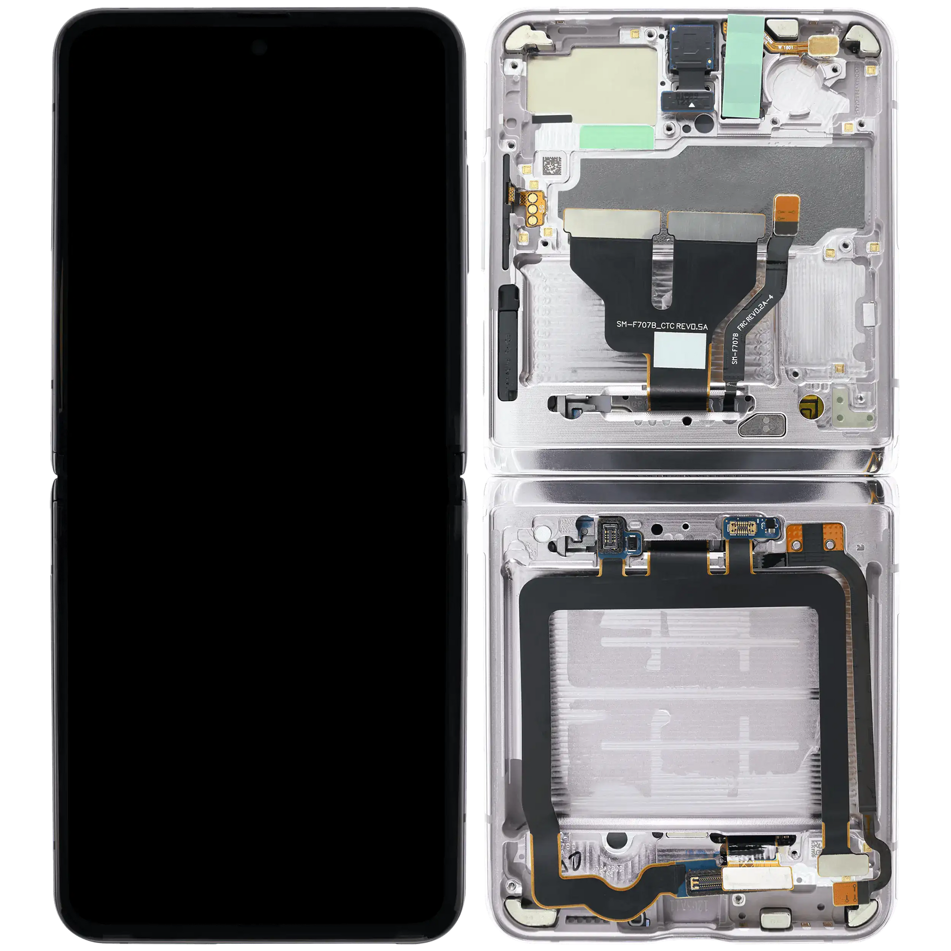 Inner OLED Assembly With Frame For Samsung Galaxy Z Flip 5G (US & International Version) (Refurbished) (Mirror Purple) - View 7