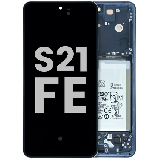 OLED Assembly With Frame For Samsung Galaxy S21 FE 5G (US & International) (Used OEM Pull: Grade A) (Blue)