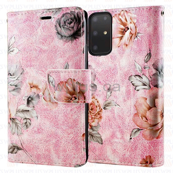 Light Pink Floral Wallets for Samsung Galaxy S20 Ultra