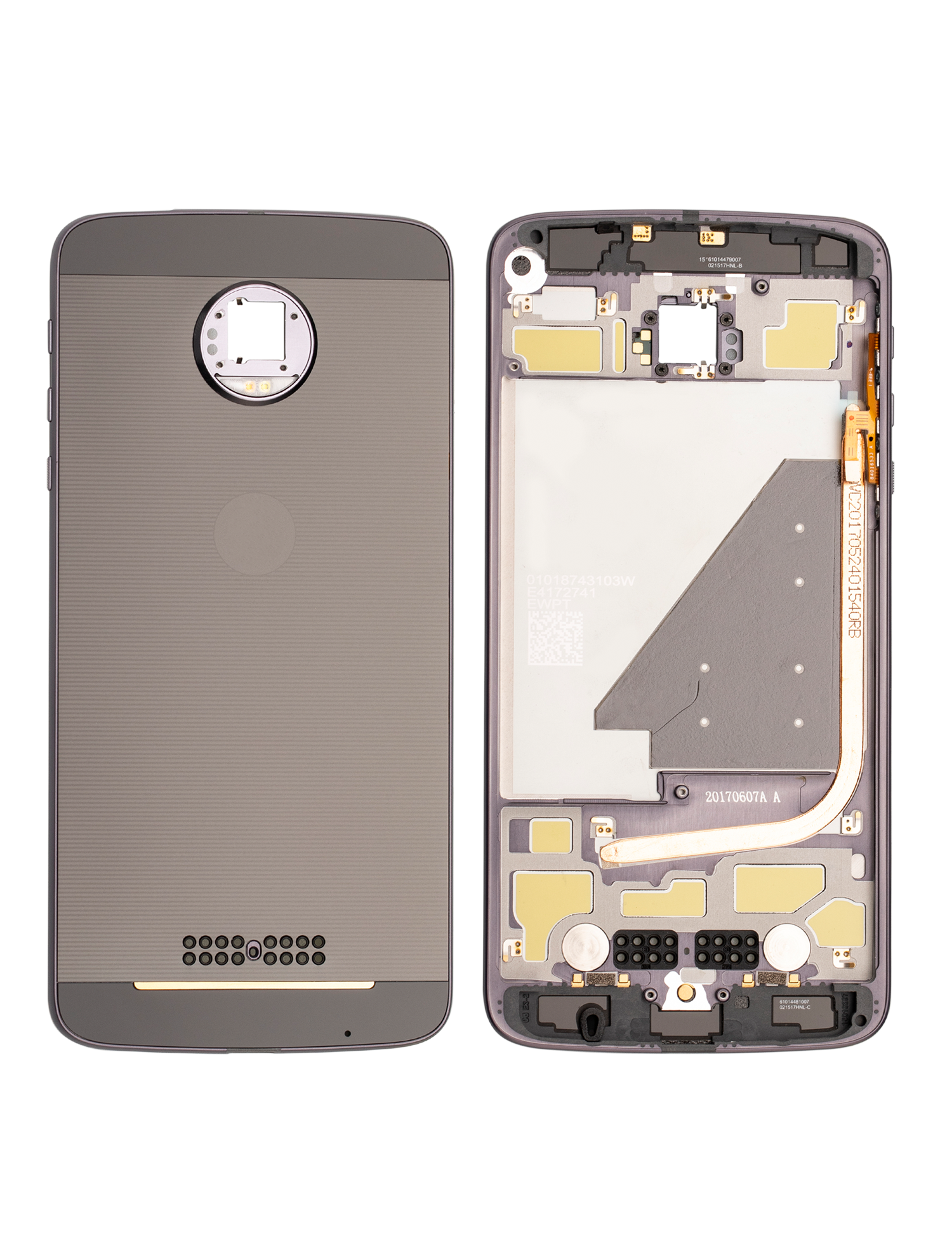Mid Frame Housing For Motorola Moto Z Droid (XT1650 / 2016) - Motorola replacement part, secondary detail view, SKU 107082031313