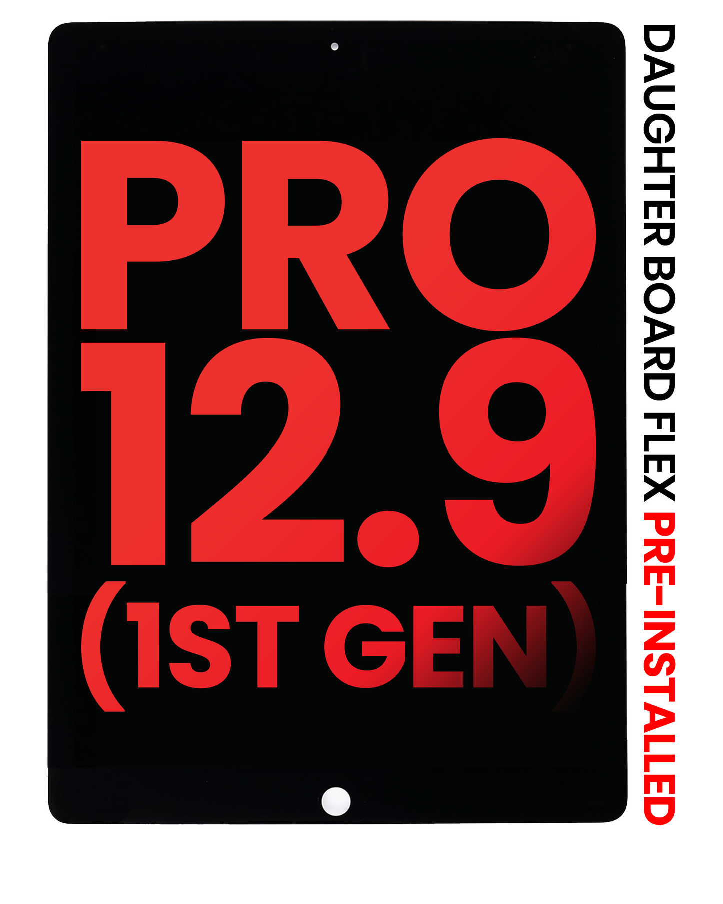 LCD Assembly With Digitizer & Daughter Board Flex Pre-Installed For iPad Pro 12.9" 1st Gen (2015) (Aftermarket Plus) (Black)