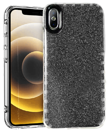 Silicone Glitter Case For Samsung A10 Black