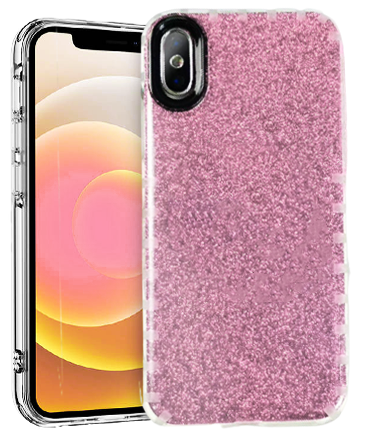 Glitter Silicone Case For iPhone X/XS Pink