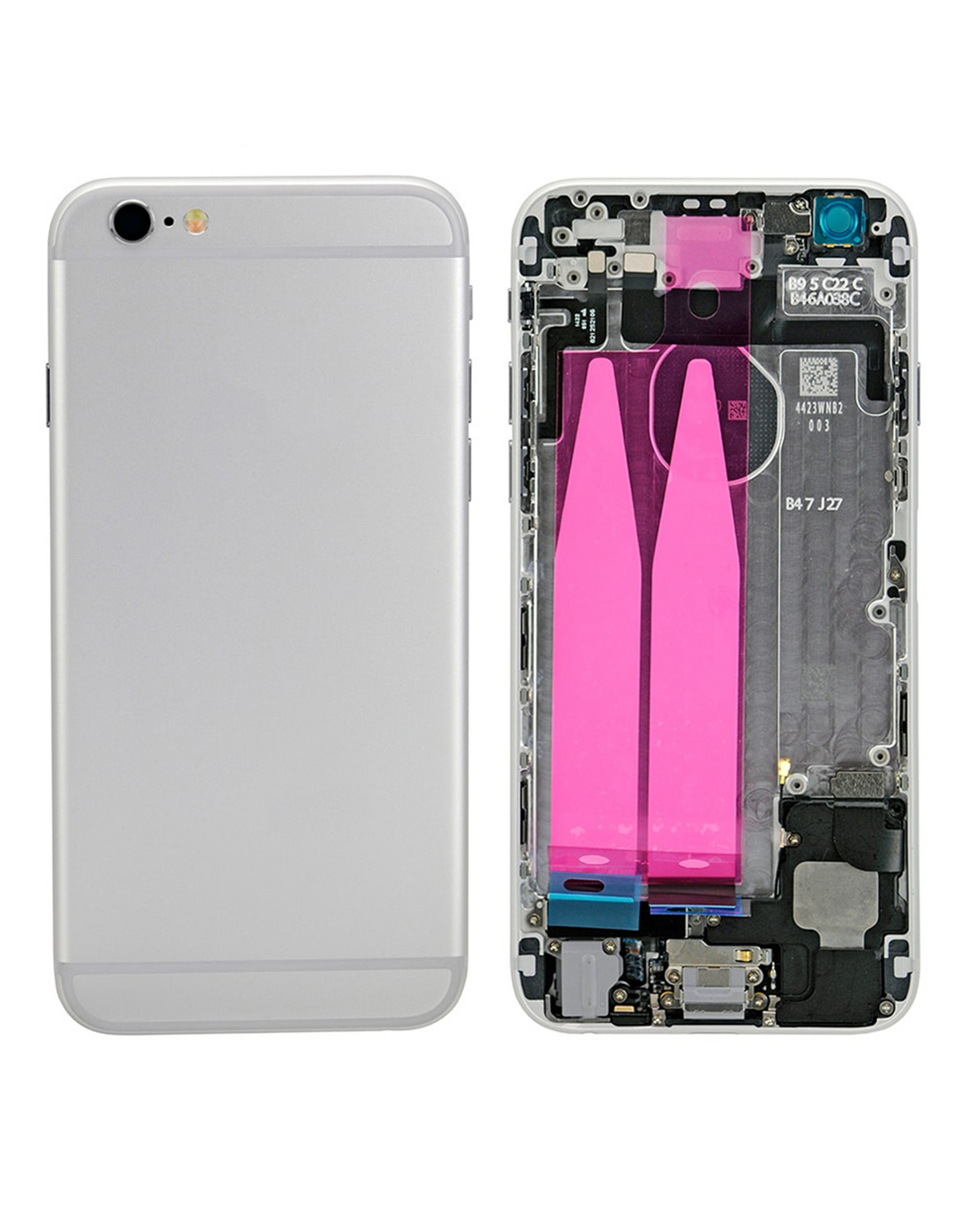 Back Housing W/ Small Parts For iPhone 6 (Used OEM Pull: Grade A) (Silver)