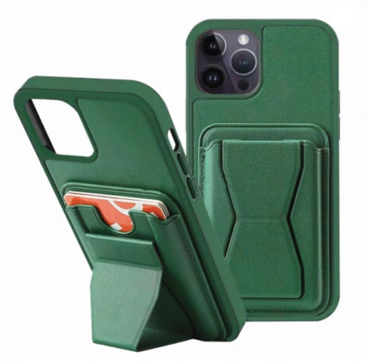 Rear Card Flap Side Case For Apple iPhone 15 Green