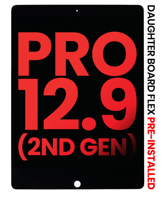 LCD Assembly With Digitizer & Daughter Board Flex Pre-Installed For iPad Pro 12.9" 2nd Gen (2017) (Aftermarket Plus) (Black)