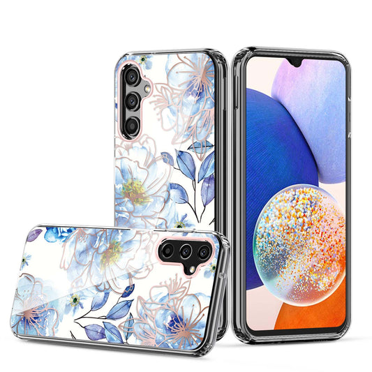 Clear Graphic Case (Blue Flower) for Samsung A14 5G