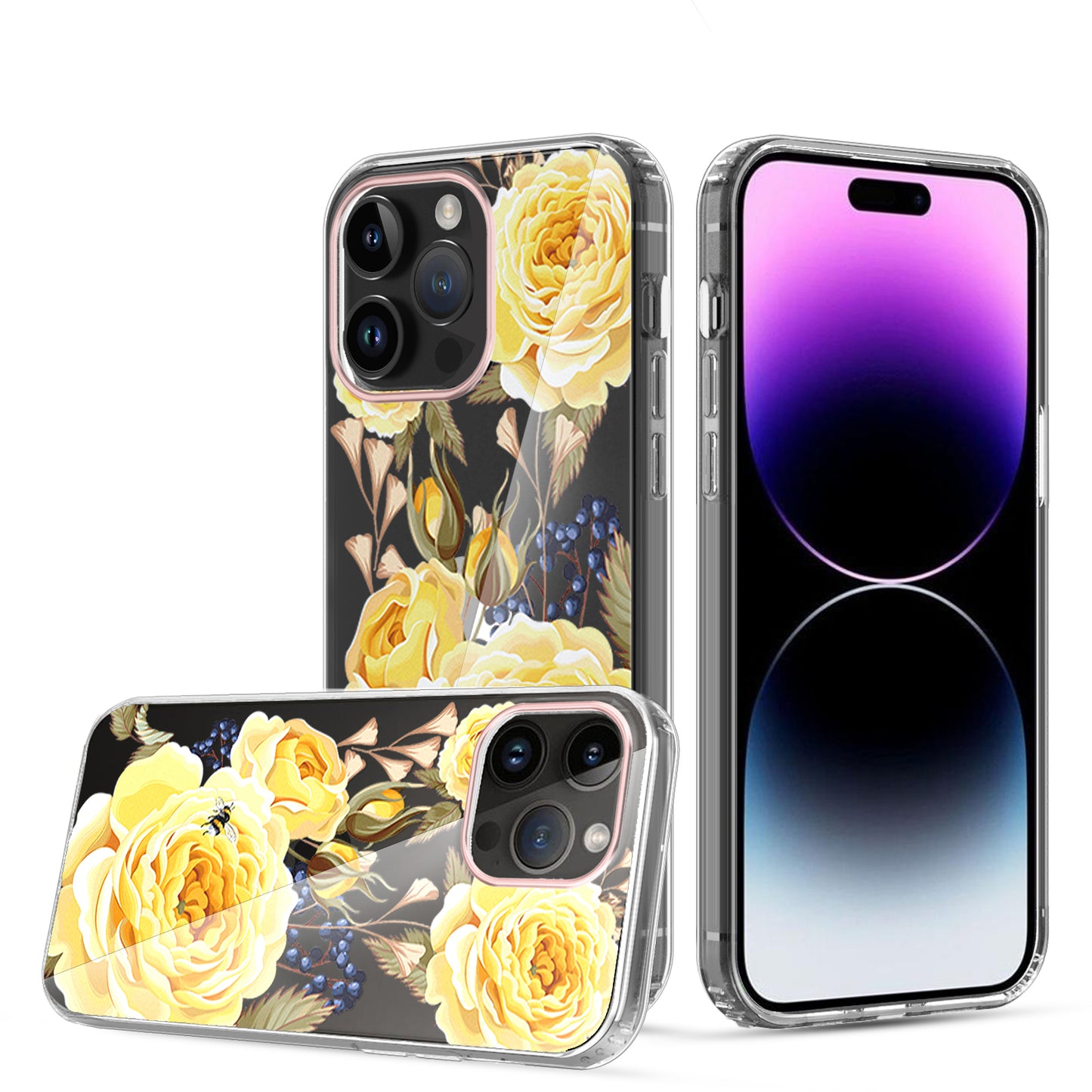 Clear Graphic Case (Yellow Rose) for iPhone 11