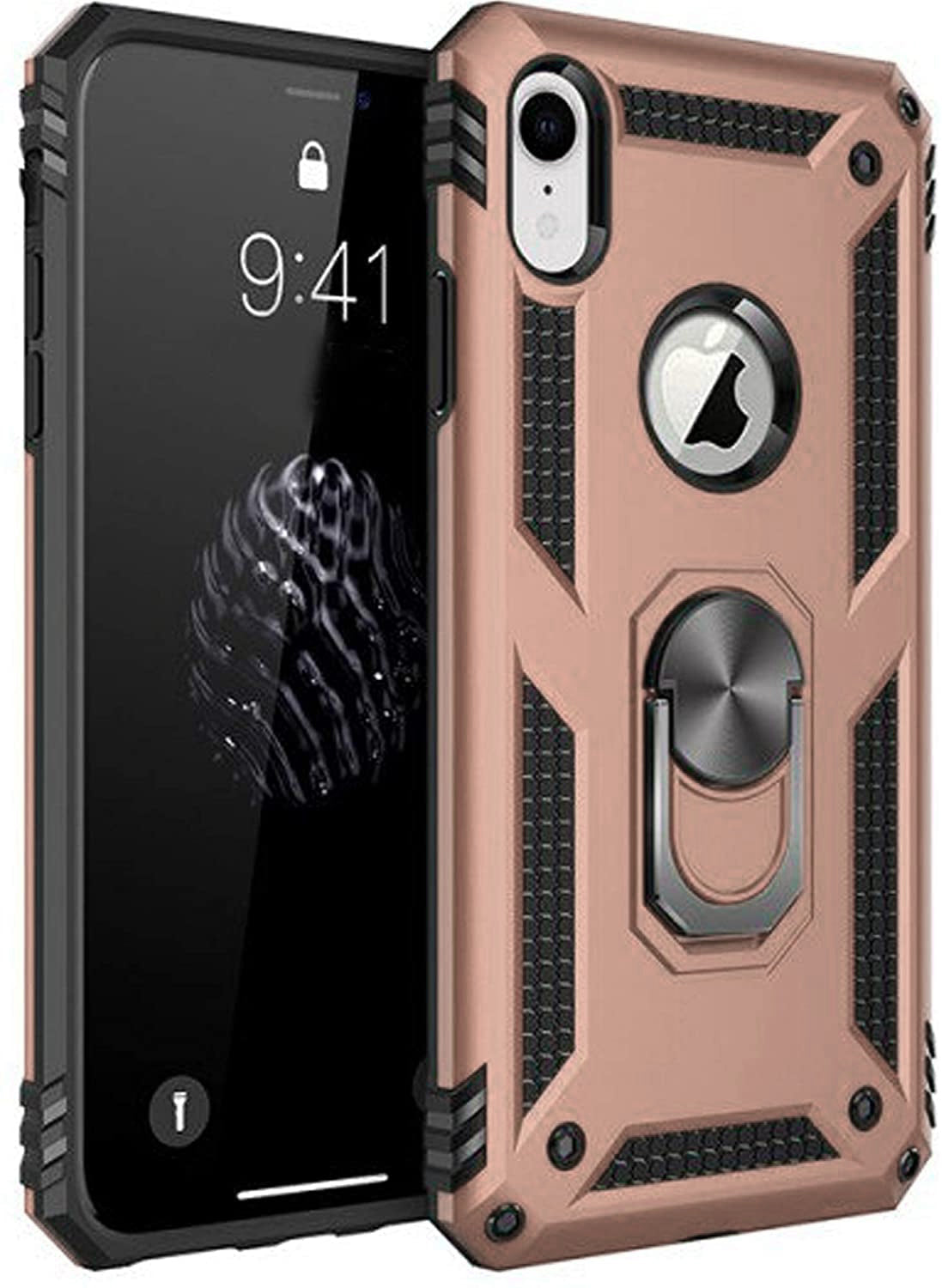 Hybrid Ring Case for iPhone Xr Rose Gold