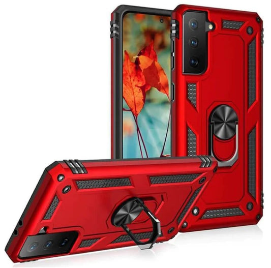 Red Hybrid Ring Case for Samsung S21