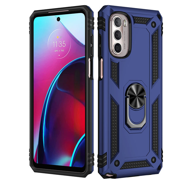 Blue Navy Hybrid Ring Case for Motorola G STYLUS 2022