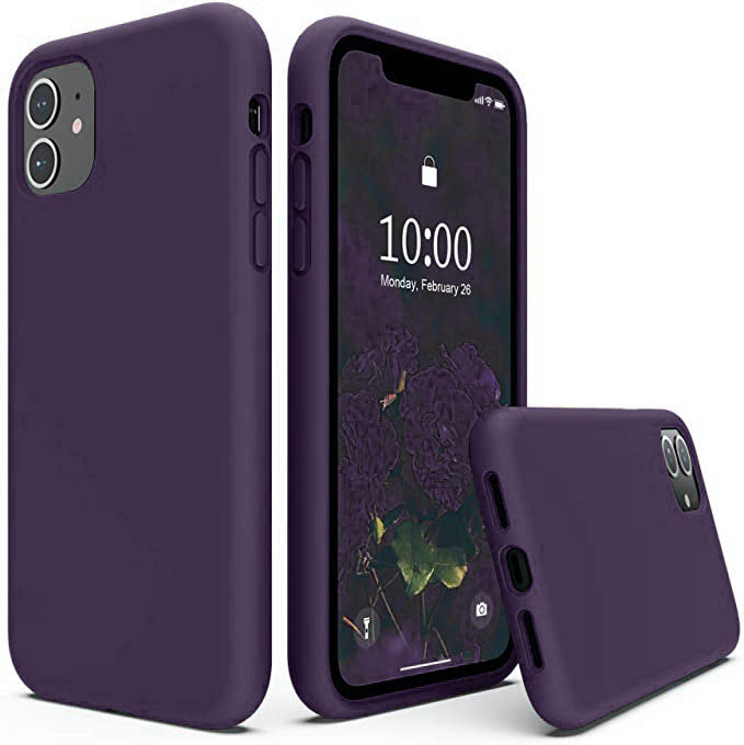 No Logo Silicone Purple Hybrid Case For iPhone 11