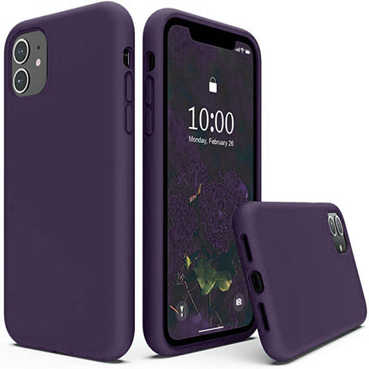 No Logo Silicone Purple Hybrid Case For iPhone 11