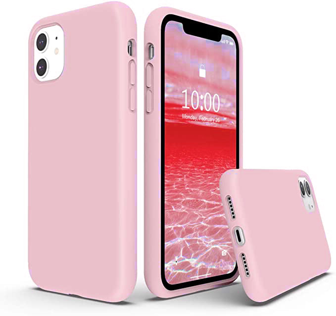 No Logo Silicone Pink Case For iPhone 11