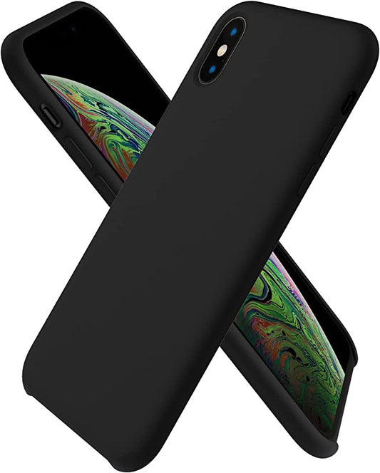 No Logo Silicone Black Case For iPhone X iPhone XS